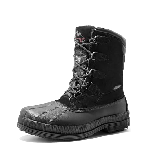NORTIV 8 Men's Insulated Waterproof Work Winter Snow Boots
