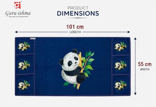 Image of Refrigerator Top Cover for Single Door & Double Door 165-225 Litre | Washable, Anti-Slip Protective Velvet Fabric Fridge Top Cover with 6 Storage Pockets, Extra Storage Space 101 x 55 cm