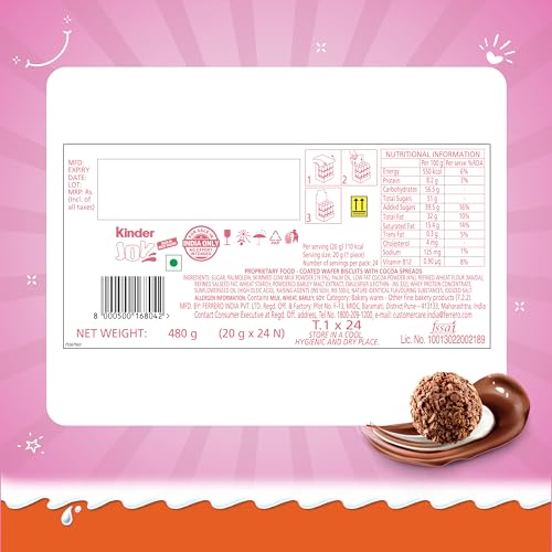Kinder Joy Chocolates for Girls, 24 Pieces x 20g = 480g