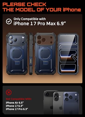 Image of SUPCASE for iPhone 17 Pro Max Case with Tempered Glass Screen Protector