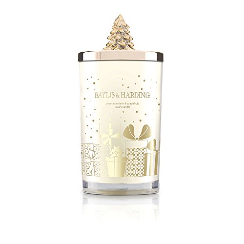 Preisvergleich Produktbild Baylis & Harding Sweet Mandarin & Grapefruit Festive Duft hoch Duftkerze mit Weihnachtsbaum Deckel