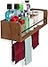 Rustic Kitchen Wood Wall Shelf with Metal Rail Also Multi Use Can Be Used As a Spice Rack Living Room or Bedroom Wall Shelf , Walnut Stained (20, Walnut)