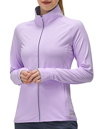 Image of Women's UPF 50+ UV Sun Protection Clothing Long Sleeve Athletic Hiking Shirts Lightweight SPF Zip Up Outdoor Jacket