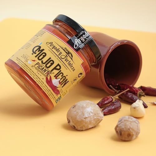 Argodey Fortaleza Mojo Picón Picante 200g - Authentische Kanarische Sauce, Perfekt und Vielseitig zum Streichen auf Brot, Toast, Arepas, Kartoffeln. Ohne Konservierungsstoffe und künstliche Zusätze.