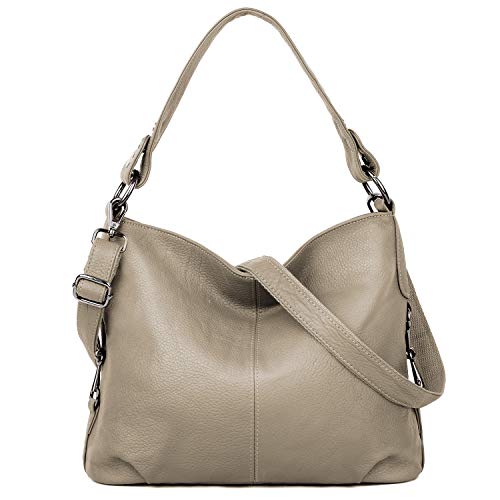 Image of YALUXE Women's Real Leather Shoulder Bags Hobo Handbag Purse Crossbody Bag