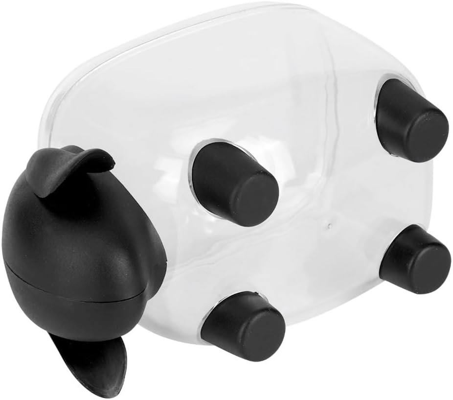 5 Inch Transparent Cartoon Sheep Storage Box Office Stationery Holder with Dust Proof Lid Organizer for Cotton Swabs & Makeup Supplies(Black)