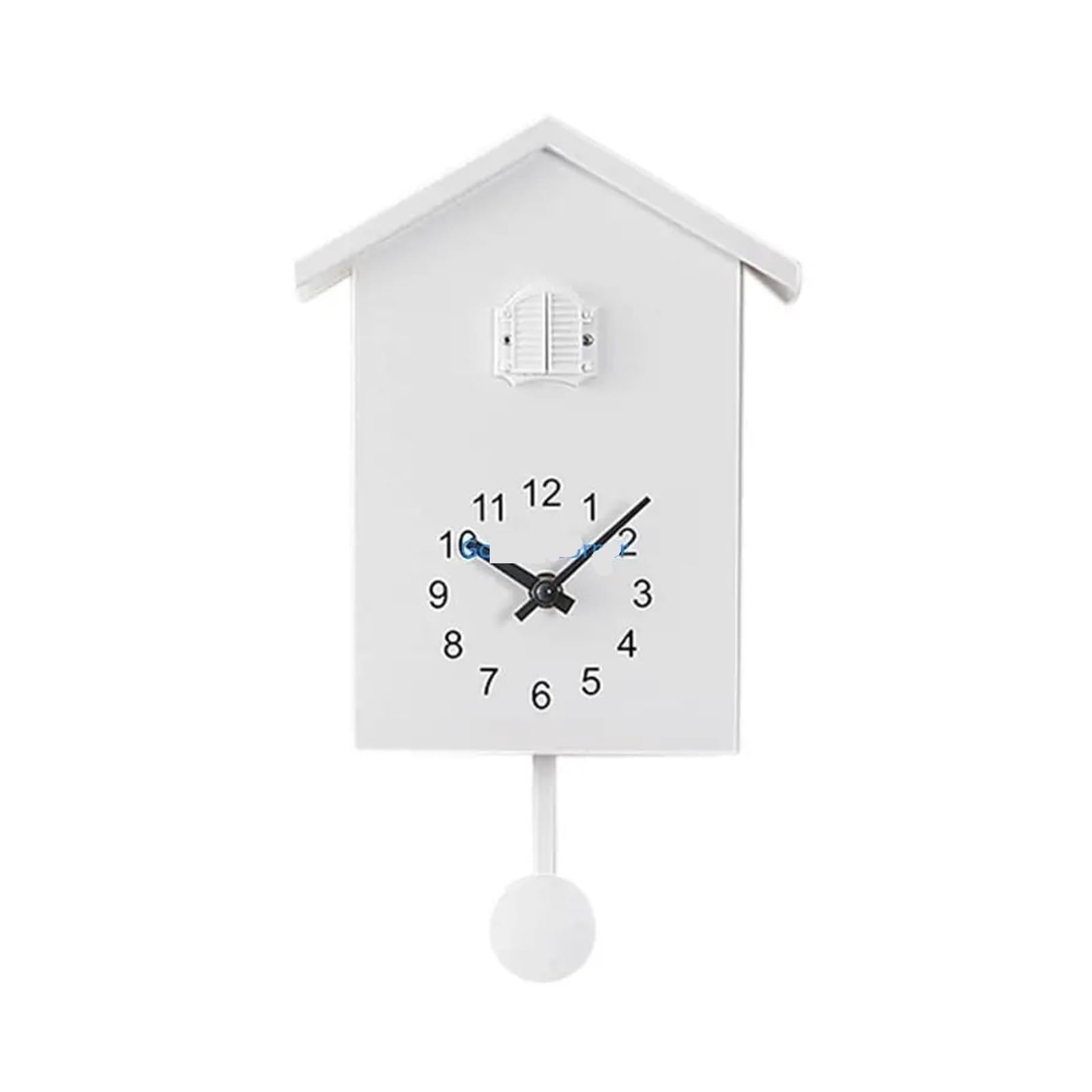 GOXQIT Cuckoo Wall Clock Birds Sounds Pendulum Desktop For Living Room(White)