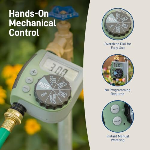 Orbit One Outlet Single-Dial Hose Faucet Timer - Easy Programmable - For Garden Watering System - LCD Hose Timer with Adjustable Watering Schedule - 62056 - image 4