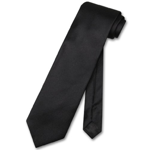 Vesuvio Napoli NeckTie Solid BLACK Color Men's Neck Tie