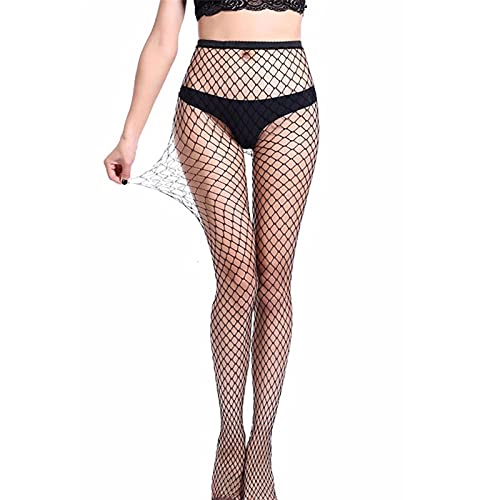 Sexy Strümpfe für den Sommer, sexy Netzstrumpfhose, transparent, schmal, Netzstrumpfhose, Party-Club, Netzlöcher, schwarze Strumpfhose, Strumpf klein/mittel/groß (1 Stück Strumpf, Einheitsgröße)