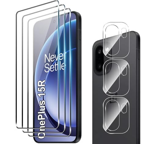 Image of PreCure (3+3 Pack) Screen Protector & Camera Lens Protector for OnePlus 15R - 9H Hardness Tempered Glass, Full Screen Coverage, Anti-Shatter, Bubble-Free Protection