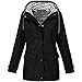 Produktbild Damen Softshell Jacke Outdoor Winddichte Warme Funktionsjacke mit Kapuze,Rovinci Frauen Mode Leicht Mantel Hoodie Trenchcoat Zipper Kapuzenjacke Regenjacke Wasserdicht Windjacke Windmantel Outwear