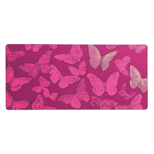 Alfombrilla de ratón rosa con mariposas: dale un toque elegante a tu escritorio de 60x40 cm