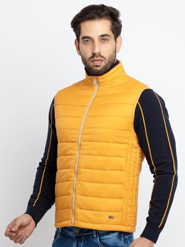 Image of Status Quo Mens Quilted High Neck Sleeveless Jacket