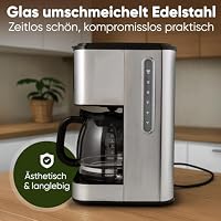 ProfiCook® Filterkaffeemaschine mit Glas-Kanne | für bis zu 14 Tassen Kaffee | Aromawahl | Tropfstopp | mit Uhrzeit-Anzeige | Kaffeemaschine mit Edelstahlgehäuse | 900W | Coffee Machine PC KA 1299 – Ansicht 5