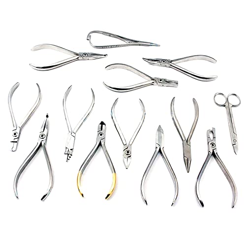 AAProTools Set of 13 Orthodontic Tc Scissors Bracket Holder Wire Bender Pliers