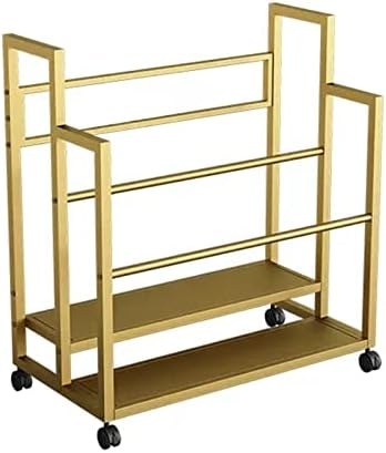 Commercial Yoga Mat Cart with Wheels – Floor-Standing Metal Holder & Basket for Gym, Studio, Foam Rollers Organizer – Durable, Space-Saving Exercise Equipment Storage