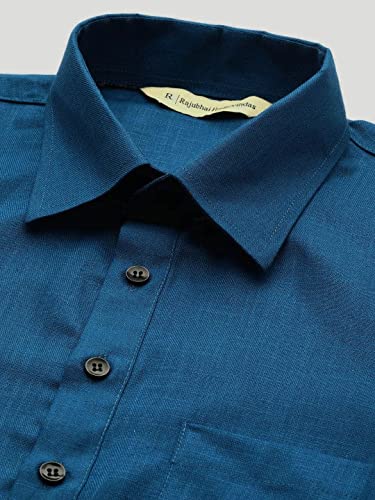 Image of Rajubhai Hargovindas Men's NavyBlue Pathani Kurta Suit with Elastic Salwar Pajama (NETT-38)
