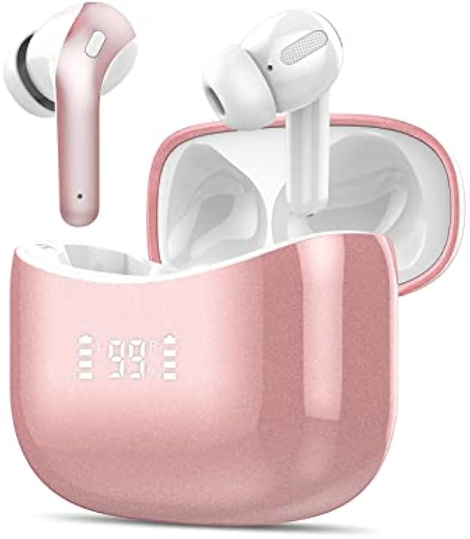 Ajblg Wireless Headphones, X15 Wireless Earbuds Bluetooth Headphones with Mic,35H Play Time USB C Earphones Ipx7 Waterproof Earbuds Wireless Deep Bass Digital Display