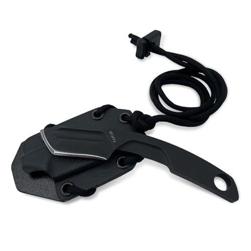 Extrema Ratio - N.K.2 (Black) Fixed Blade Knife, Böhler N690 Steel Blade, Burnished Finish, Compact Full-Tang, Ergonomic Handle, Secure Sheath, Precision Handcrafted in Italy, Lightweight and Durable