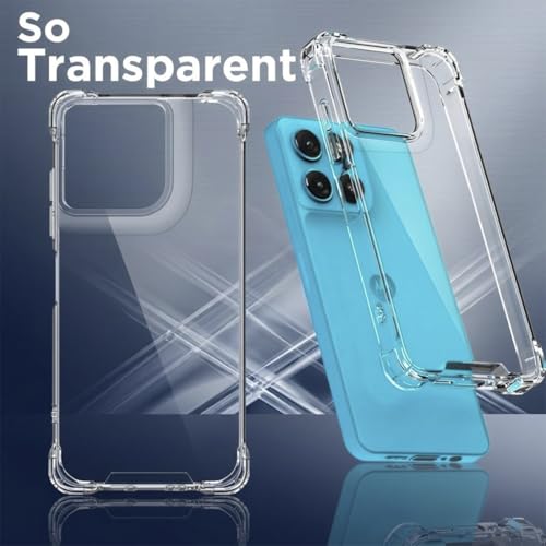 Image of Fashionury Clear Back Cover Case for Motorola Moto G67 Power 5G / G67 Power 5G | Anti-Yellow Acrylic Hard Back + Soft TPU Bumper | Shockproof 360 Protection | Slim Transparent Bumper Case (Clear)