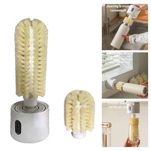 Estropajo para vasos y tarros de cristal con potencia variable y mango ergonómico 3