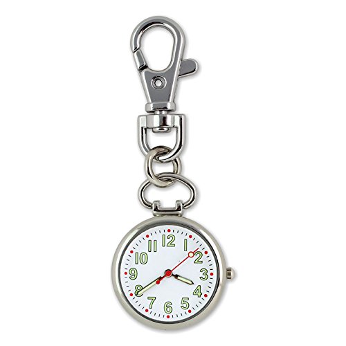 Luococo Porte-clés lumineux montre infirmière à suspendre à clipser Medical Montre de poche Cover