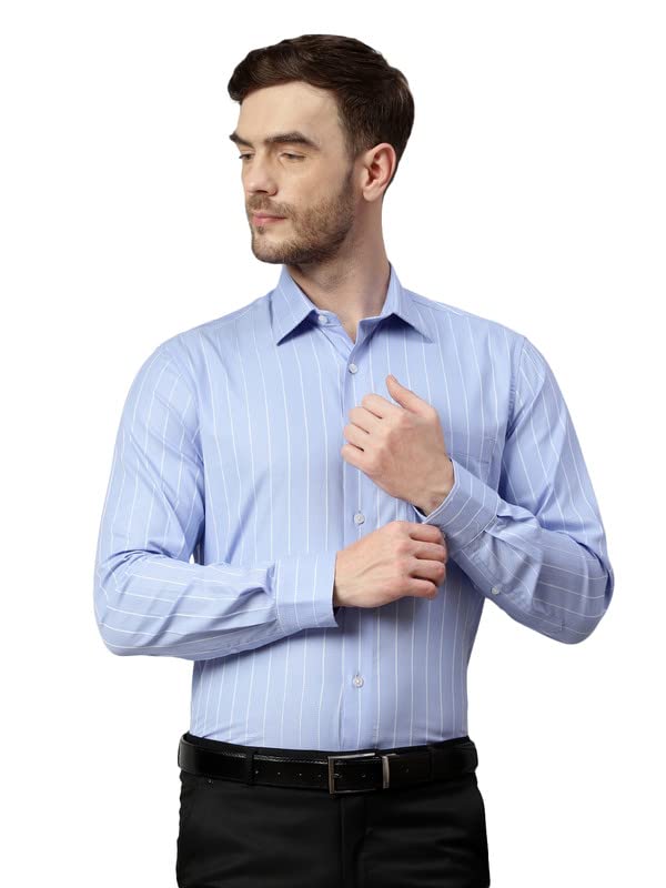 CantabilCotton Striped Full Sleeve Regular Fit Formal Shirt for Men with Pocket | Formal Shirt for Men | Formal Wear Shirts for Men (P_MSHF00272)