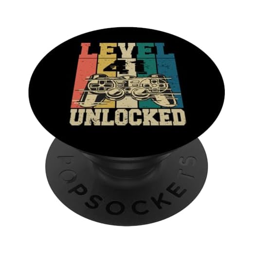 41 cumpleaños Gamer Gamer 41 años Nivel 41 desbloqueado PopSockets PopGrip Intercambiable