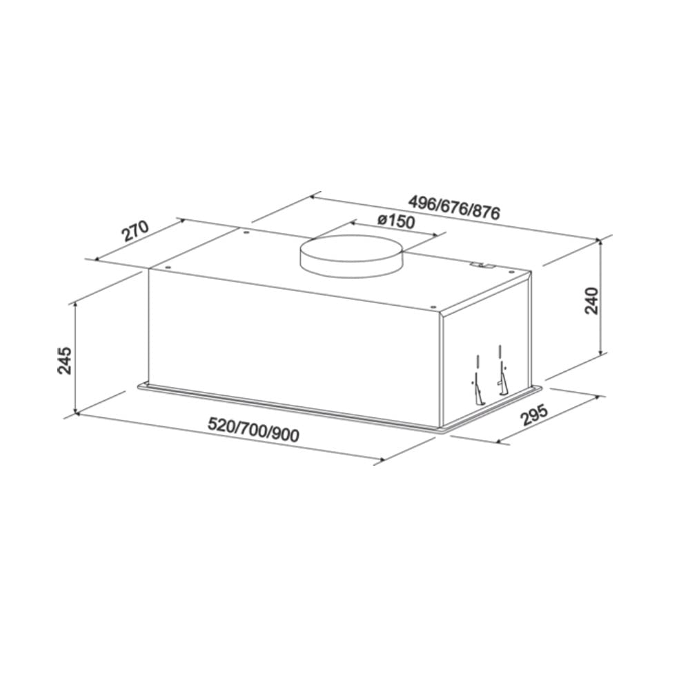 VLANO BREEZE 52 WH Einbau-Dunstabzugshaube, 52 cm, TOUCH, Weiß, Sensorsteuerung, Fernbedienung, LED-Beleuchtung, Glas, Unterbau-Dunstabzugshaube, Abluft Dunstabzug