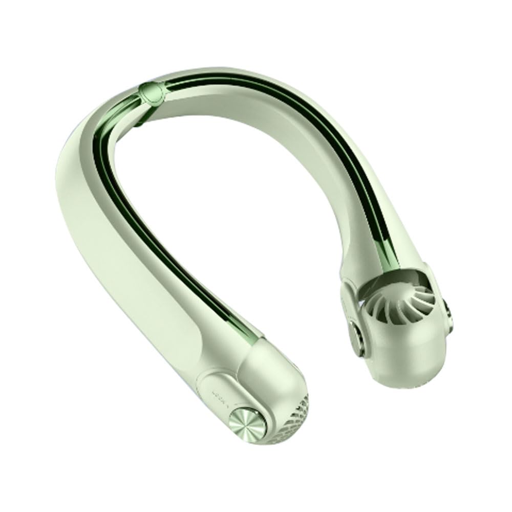 Ventilador de cuello portátil recargable USB con enfriamiento rápido y salida giratoria