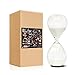 SWISSELITE Hourglass Sand Timers, Hourglass Sand Clock Inspired Glass for Home, Desk, Office Decor (4.4Inch-5Mins White)