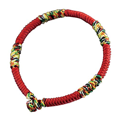 CUSROS Bracelet en corde tressée fait à la main pour homme et femme Rouge Cover