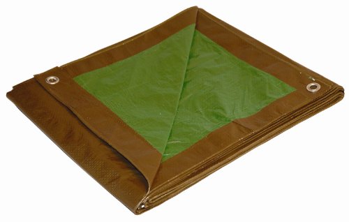 8x16 Multi-Purpose Brown/Green Medium Duty Dry Top Poly Tarp (8x16)
