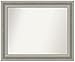Amanti Art Non-Beveled Bathroom Mirror (27.5 x 33.5 in.), Parlor Silver Frame - Wall Mirror Silver, Large