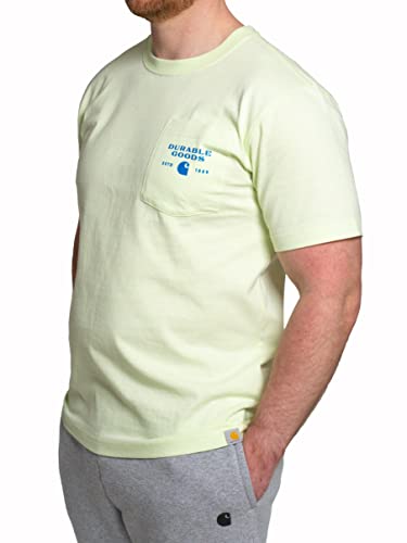 Carhartt Men's Relaxed Fit Heavyweight Short-Sleeve Pocket Logo Graphic T-Shirt, Hint of Lime, Medium - image 3