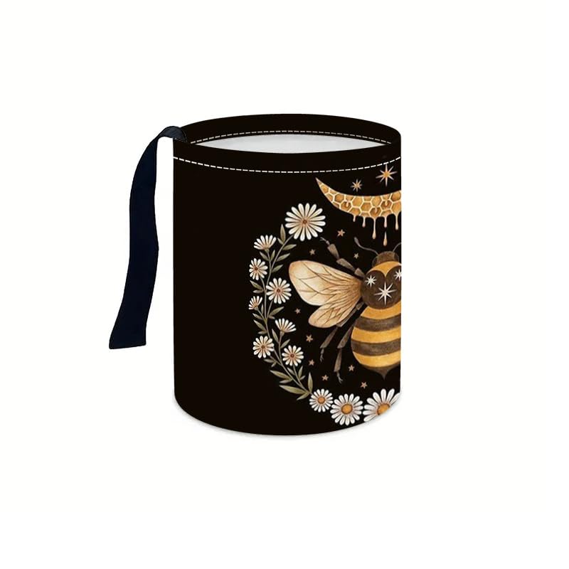 Miniatura 6 de Papelera portátil reutilizable impermeable para automóvil, organizador de vehículos multiusos, esenciales para viajes por carretera (abeja)