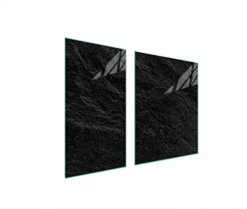 DarHaus Placa protectora de vitrocerámica 90 x 52 cm 2 piezas cocina eléctrica universal para inducción protección contra salpicaduras tabla de cortar de vidrio templado, PIZARRA