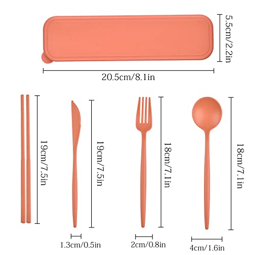 Travel Utensils With Case, Reusable Utensils Set With Case, Lunch Box Utensils Set Portable Utensils Set For Lunch Box School Picnic Travel Camping Or Daily Use (4 Colors) #TOP3