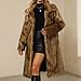 ZHOUYF Women Long Faux Fur Coats Fuzzy Fluffy Furry Outerwear Lapel Cardigan Shaggy Overcoat Fashion Winter Warm Thick Jacket Brown