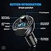 Criacr (Upgraded Version) Bluetooth FM Transmitter for Car, Wireless FM Radio Transmitter Adapter Car Kit, Dual USB Charging Ports, Hands Free Calling, U Disk, TF Card MP3 Music Player(Full Black)
