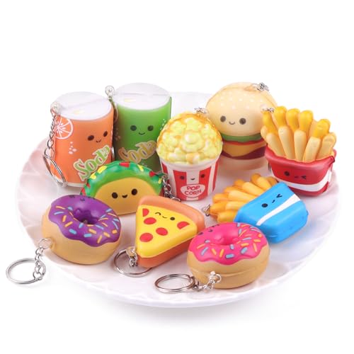Anboor 10 Pcs Squishies Toys For Kids Food Bulk Small Slow Rising Foam Mini Food Squishys Stress Squishes Cute Squeeze Toy