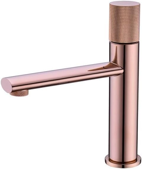 Robinet cascade pour lavabo mitigeur eau chaude et froide or rose noir