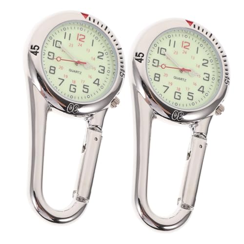 Montre Quartz avec Clip Fluorescent Blanc pour lecture nocturne facile