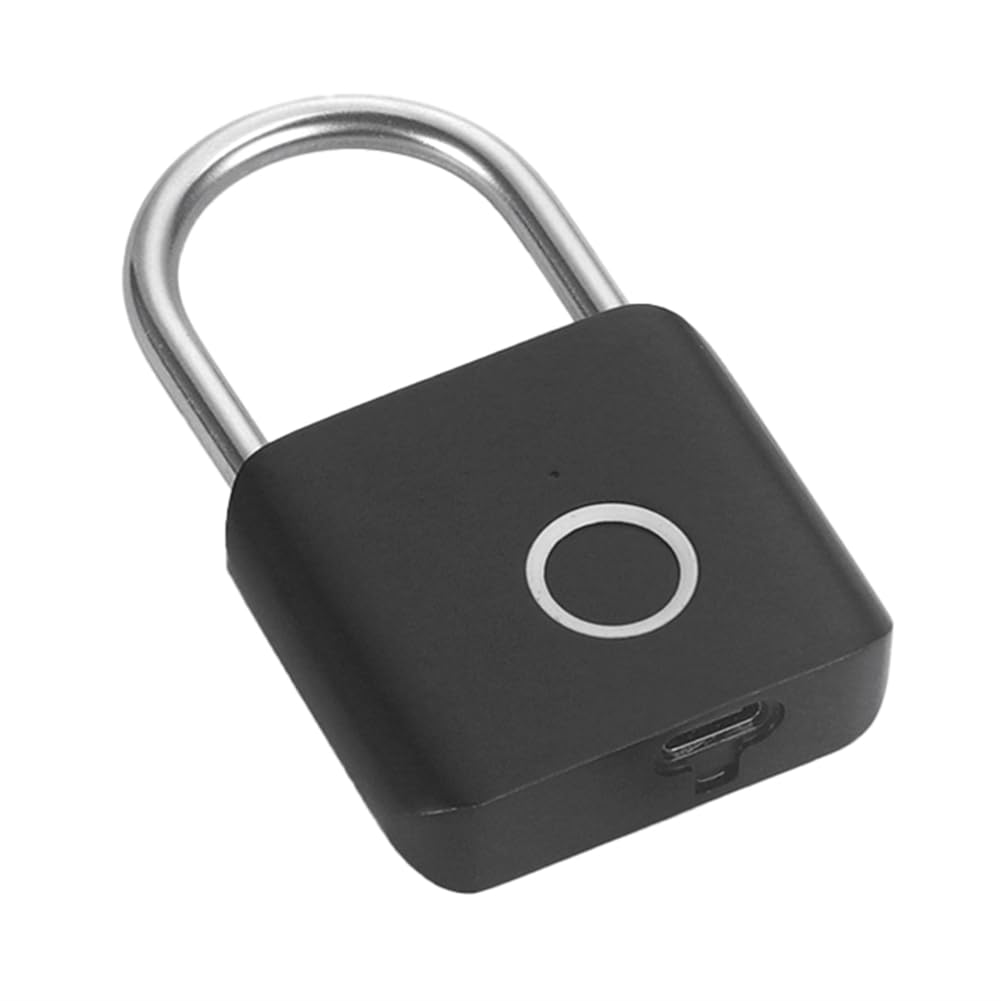 UDSKNV[KSL Keyless Smart Fingerprint Padlock 0.2sec Unlock USB Charging Waterproof Door Lock Security Fingerprint Lock A
