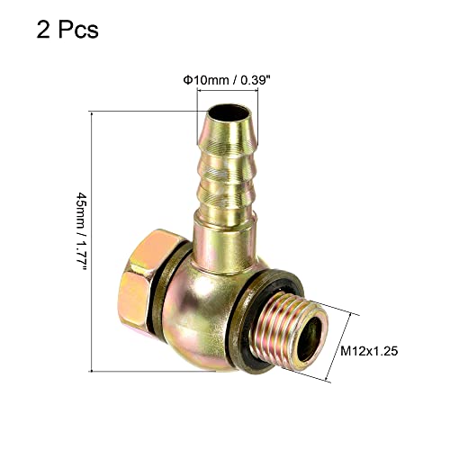 PATIKIL Hose Barb Fitting Elbow 10mm Barbed M12x1.25 Male Thread - Image 2