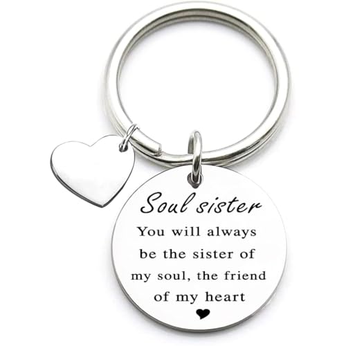Tecreo Freundschafts Geschenke für Mädchen/Frauen – Soul Sister Freundschafts Schlüsselanhänger, Geschenk für Beste Freundin, Frauen, Teenager, Geburtstags Geschenke Schmuck