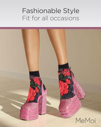 MeMoi Love and Lace Low-Cut Floral Socks4