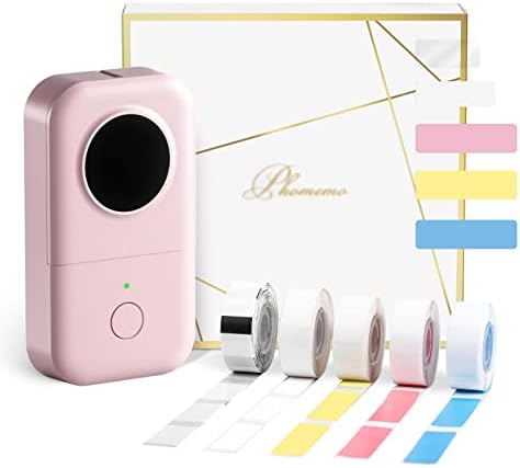 Memoking Label Maker Machine D30 Wireless Inkless Label Makers, Small Portable Label Printer, Thermal Mini Label Maker Sticker Printer Machine with Label x 5, Compatible with iOS&Android, Pink
