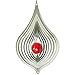 Produktbild CIM Edelstahl Windspiel - Tropfen 170 ROT - Edelstahl - Abmessung: 10,5x17cm, Kugel: Ø3cm - inkl. Aufhängung und Glaskugel